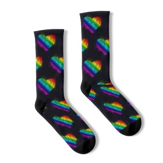 Rainbow Heart Vintage <3 Socks