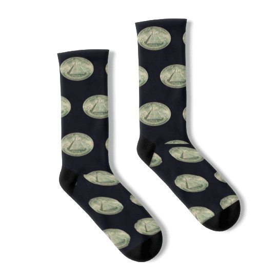 Illuminati Pi Great Seal 3.14 Pi Day Socks