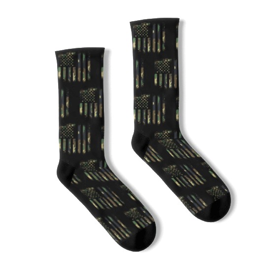 Camouflage Distressed american military Flag Socks