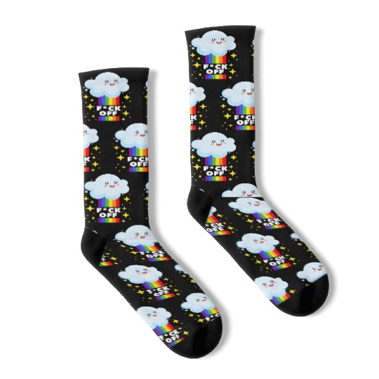 Rainbow Cloud Pride Gay LGBT Equality Socks