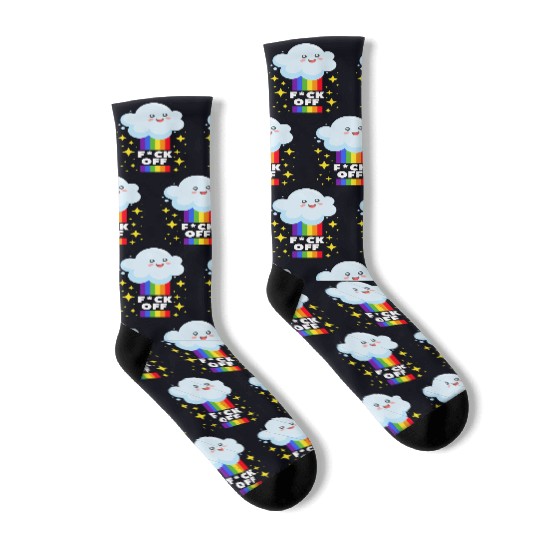 Rainbow Cloud Pride Gay LGBT Equality Socks