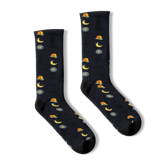 sun moon and star Socks