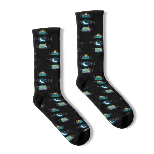 sun moon and star Socks