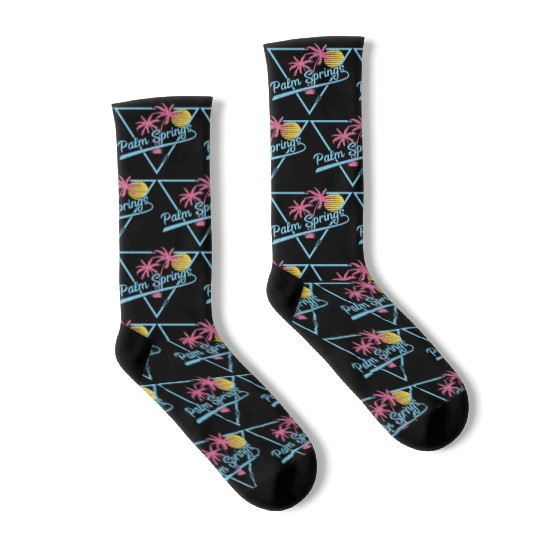 Palm Springs Vintage Retro 1975 Socks