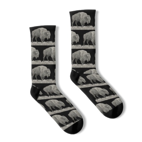 Buffalo Drawing Socks