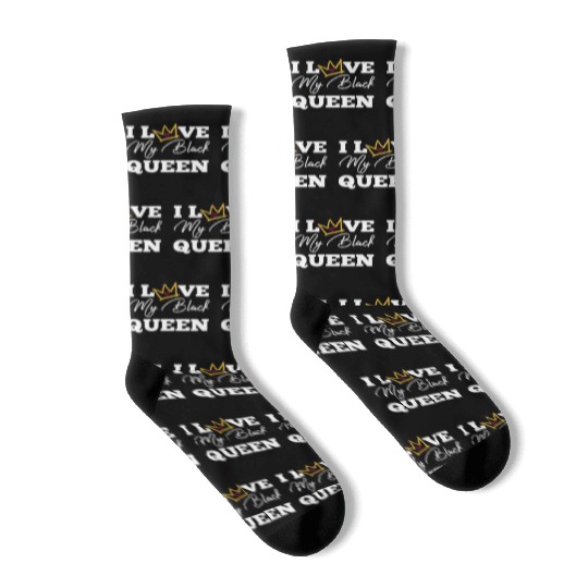 I Love My Black Queen Couples King And Queen Top T Socks