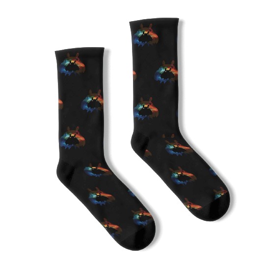 Totoro Watercolor Silhouette Fantasy Fictional Socks