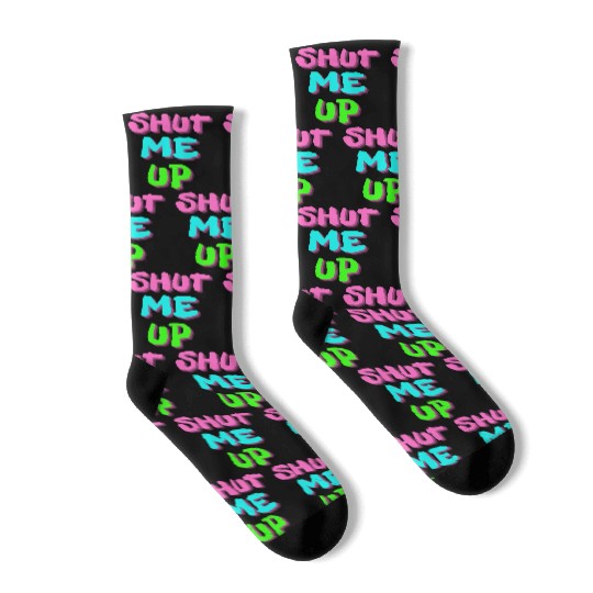 SHUT ME UP - Neon Pink, Neon Blue & Neon Green Socks