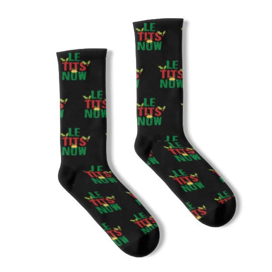 Le Tits Now - LET IT SNOW FUNNY CHRISTMAS PARTY Socks