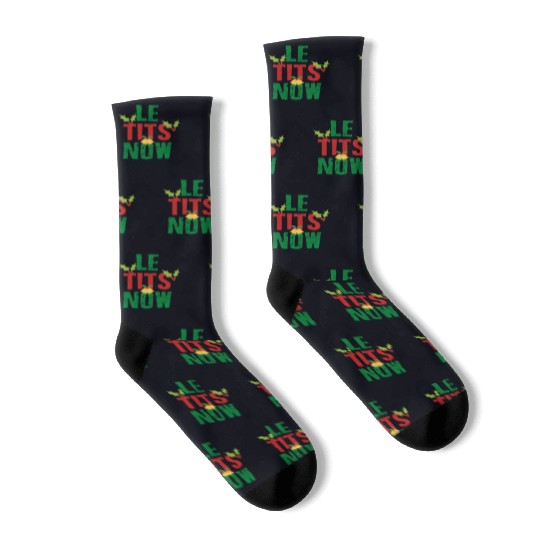 Le Tits Now - LET IT SNOW FUNNY CHRISTMAS PARTY Socks