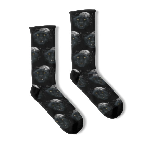 Black Panther Spirit The Face Of Power, Protection Socks