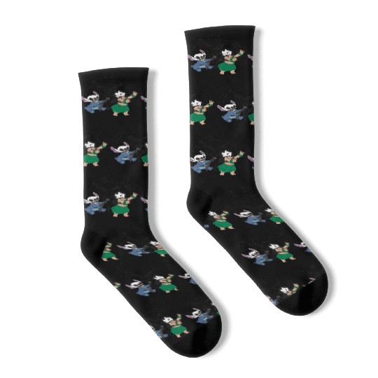 Black Metal Lilo and Stitch Socks
