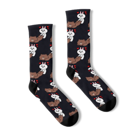 Brown bear and Cony Be My Lover Socks