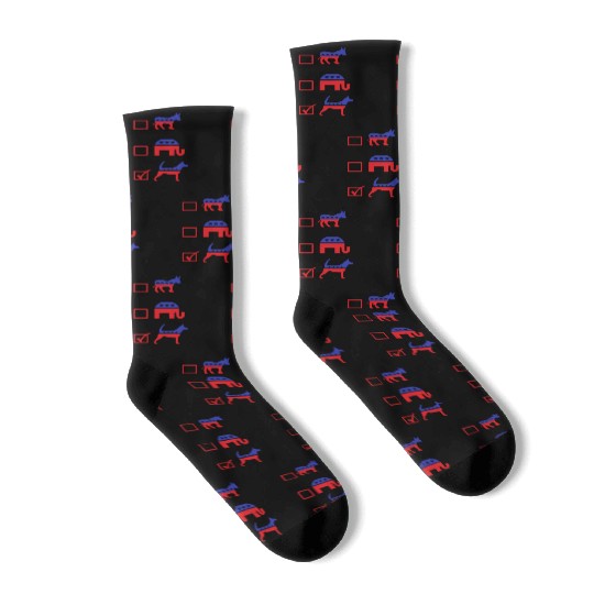 Republican Dog Voting Ballot Paper Democrat Socks