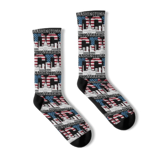 Washington Dc Capitol Hill Usa Flag Souvenir Gift Socks
