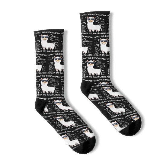 Math Llama Funny Teacher Gift Socks