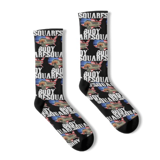 Square Body - American Flag Truck Lovers Socks