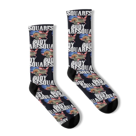 Square Body - American Flag Truck Lovers Socks