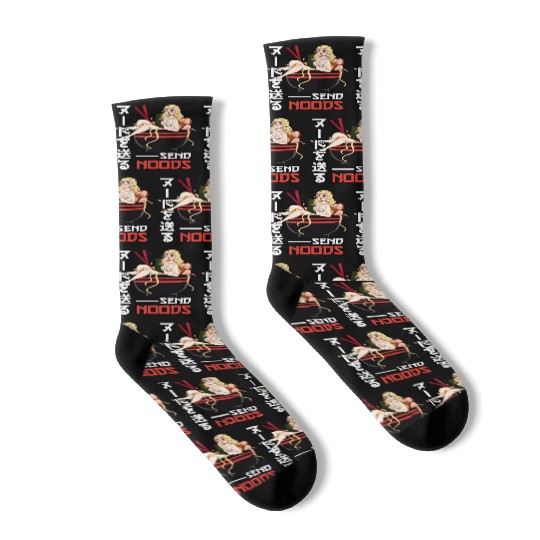 Send Noods Waifu Material - Anime Otaku Gift Socks