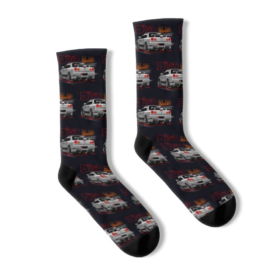 Nissan GTR 34 Grey back Socks