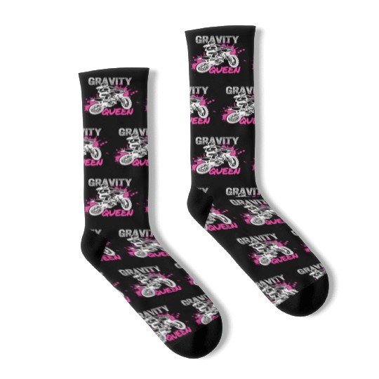 Gravity Queen, Dirt Bike Rider, Womens Socks,