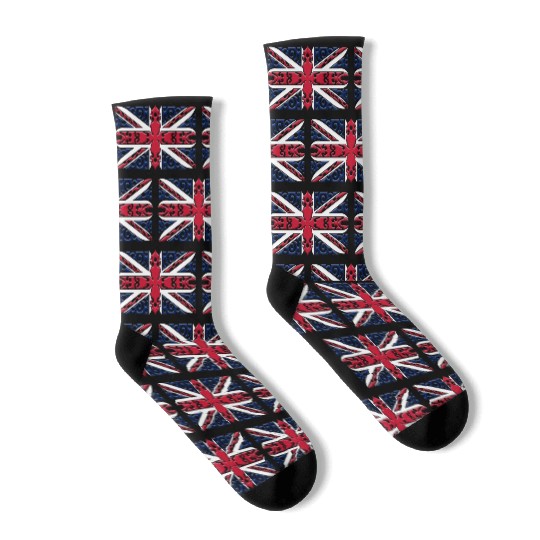 Union Jack British Flag Ornamental Style Socks