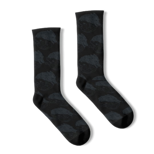 Wolf yin yang meditation philosophy symbol Socks