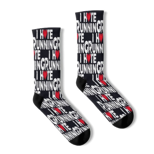 Funny Gifts For Jogging Runners I Hate Running Socks