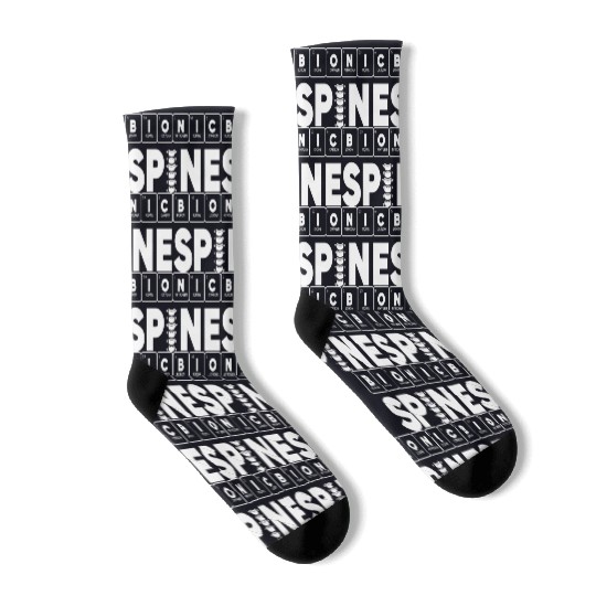 Back Surgery Bionic Spine Periodic Table Science Socks