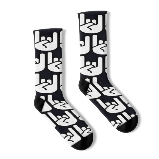 Heavy metal rock hand icon 02 Socks