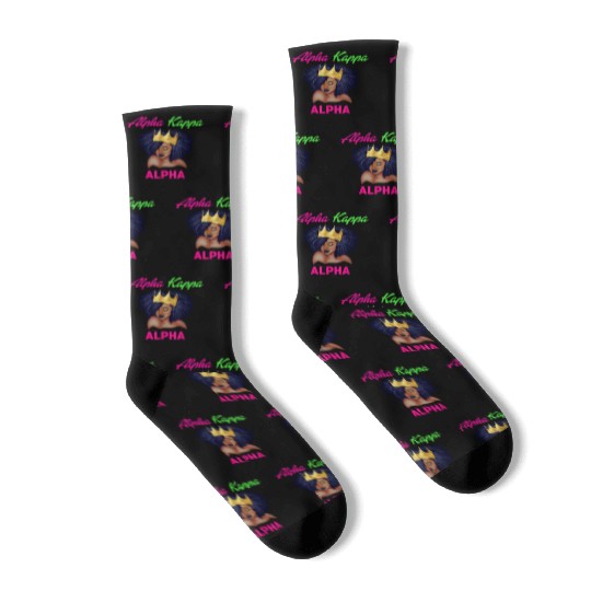 Alpha Kappa AKA Sorority Paraphernalia christmas p Socks