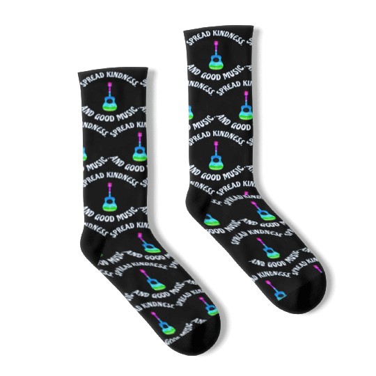 SPREAD KINDNESS AND GOOD MUSIC GUITAR LOVE Socks