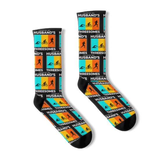 Swim Bike Run Triathlon Triathlete Husband Wife Socks