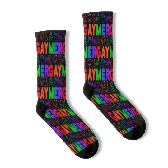 gaymer / gay pride gamer Socks
