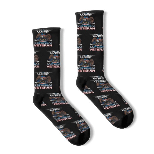 Veteran-Proud Wife Of Us Air Force Veteran Patriot Socks