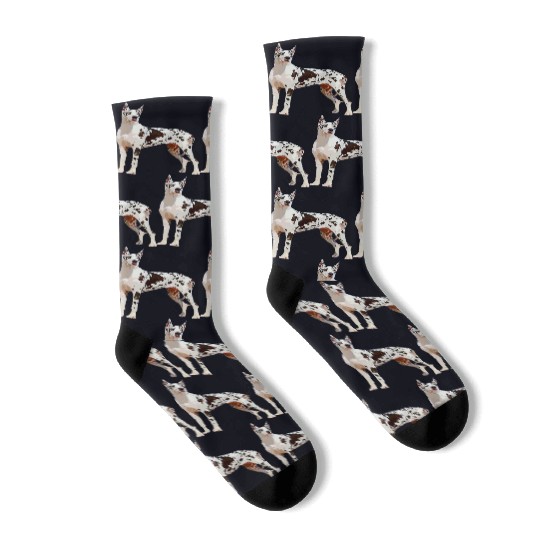 harlequin white great dane Socks