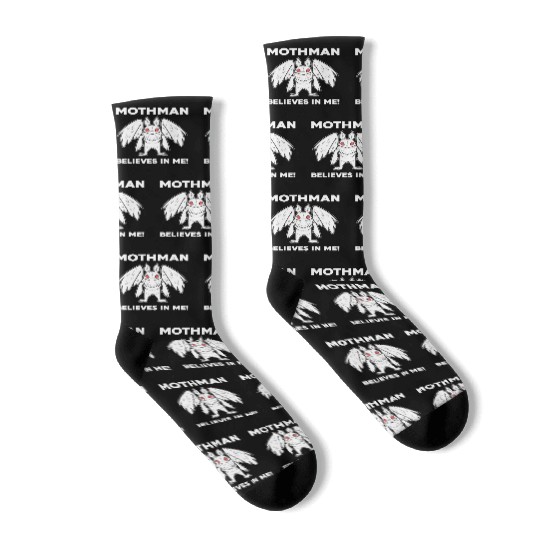 Mothman Believes In Me Socks