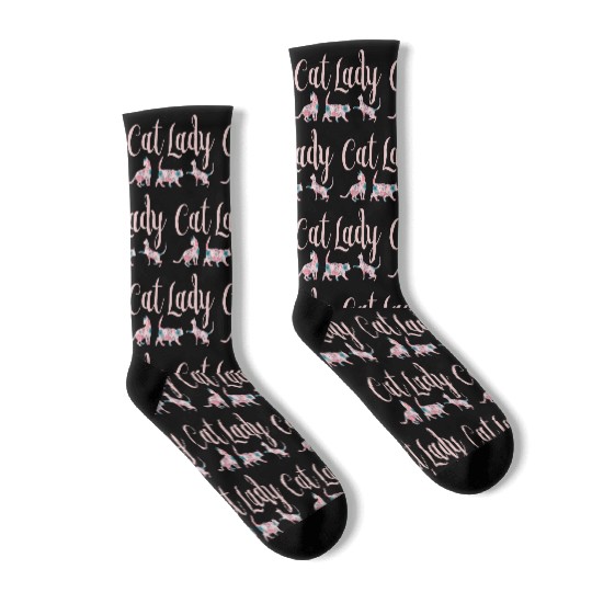 Cat Lady - Cat Mom - Cat owner gift Socks