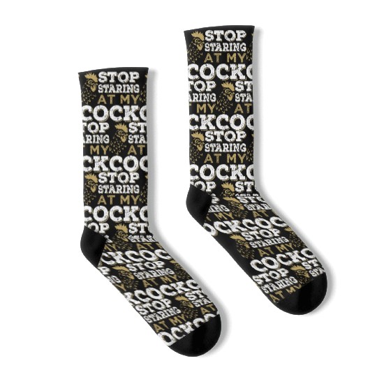 Chicken Cock Penis joke Sexual Socks
