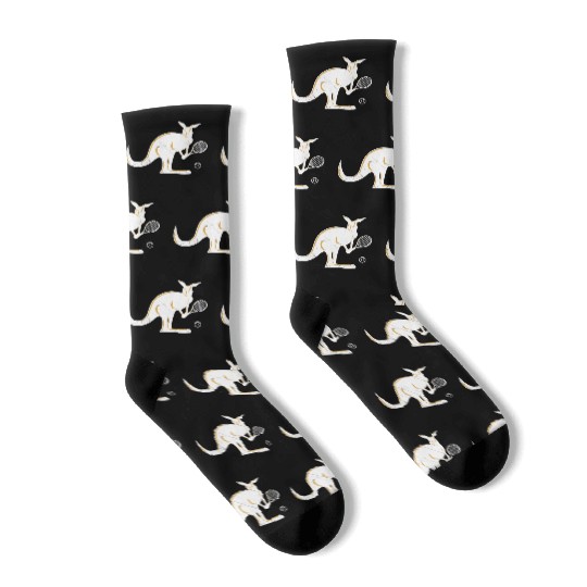 Australia Kangaroo Tennis Player Funny Gift Idea Socks