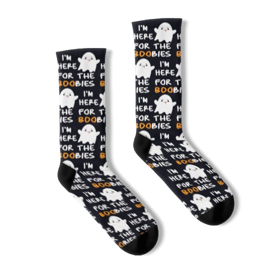 I'm Here For the Boobies Funny Baby Halloween Socks