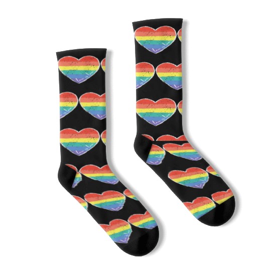 Love Is Love Rainbow Heart Socks