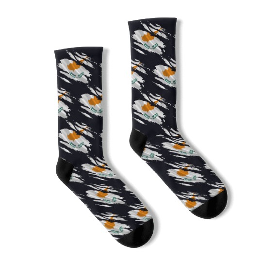 Cyprus Ripped Flag Socks
