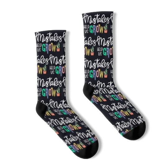 Mistakes Help Us Grow For Teacher and Student Socks