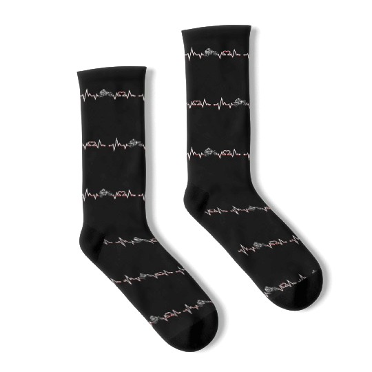 dirt bike motorcycle heartbeat motocross heartbeat Socks