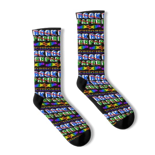 Rock Paper Scissors Lesbian Couple LGBTQ Pride Mon Socks
