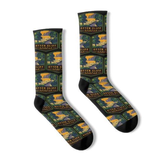 Otter Cliff Acadia National Park Socks