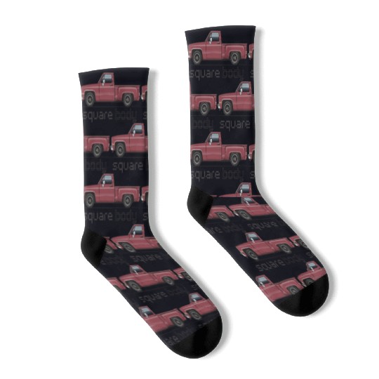 Square Body Carmine Socks