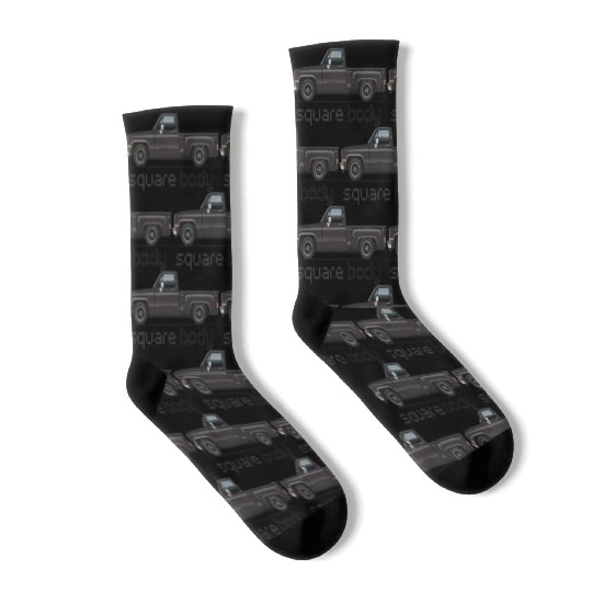 Square Body Black Socks