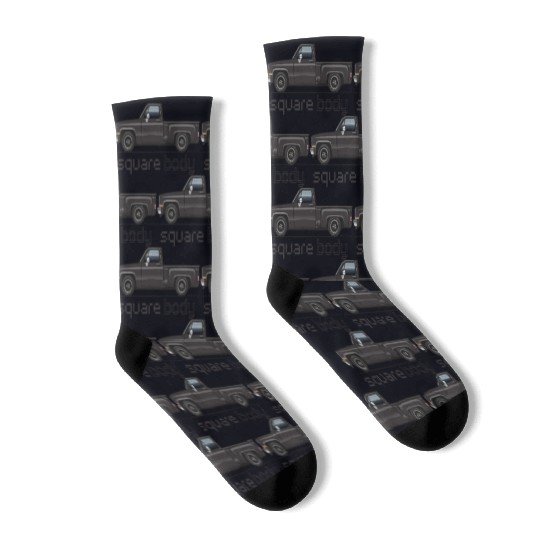 Square Body Black Socks